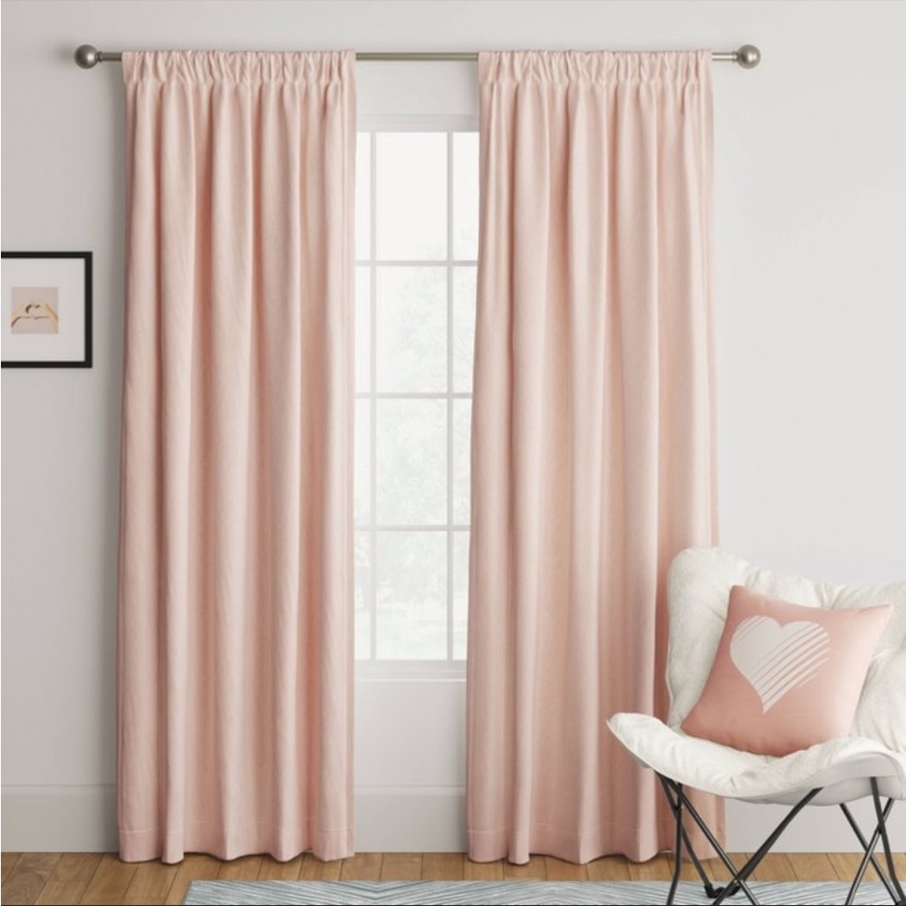 Room Essentials Room Darkening Pink Curtain 1 Panel 42” x 63”